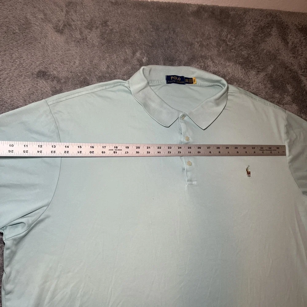 Polo Ralph Lauren Light Blue Men's Short Sleeve SZ 4XLT Flesh Pony Preppy Shirt